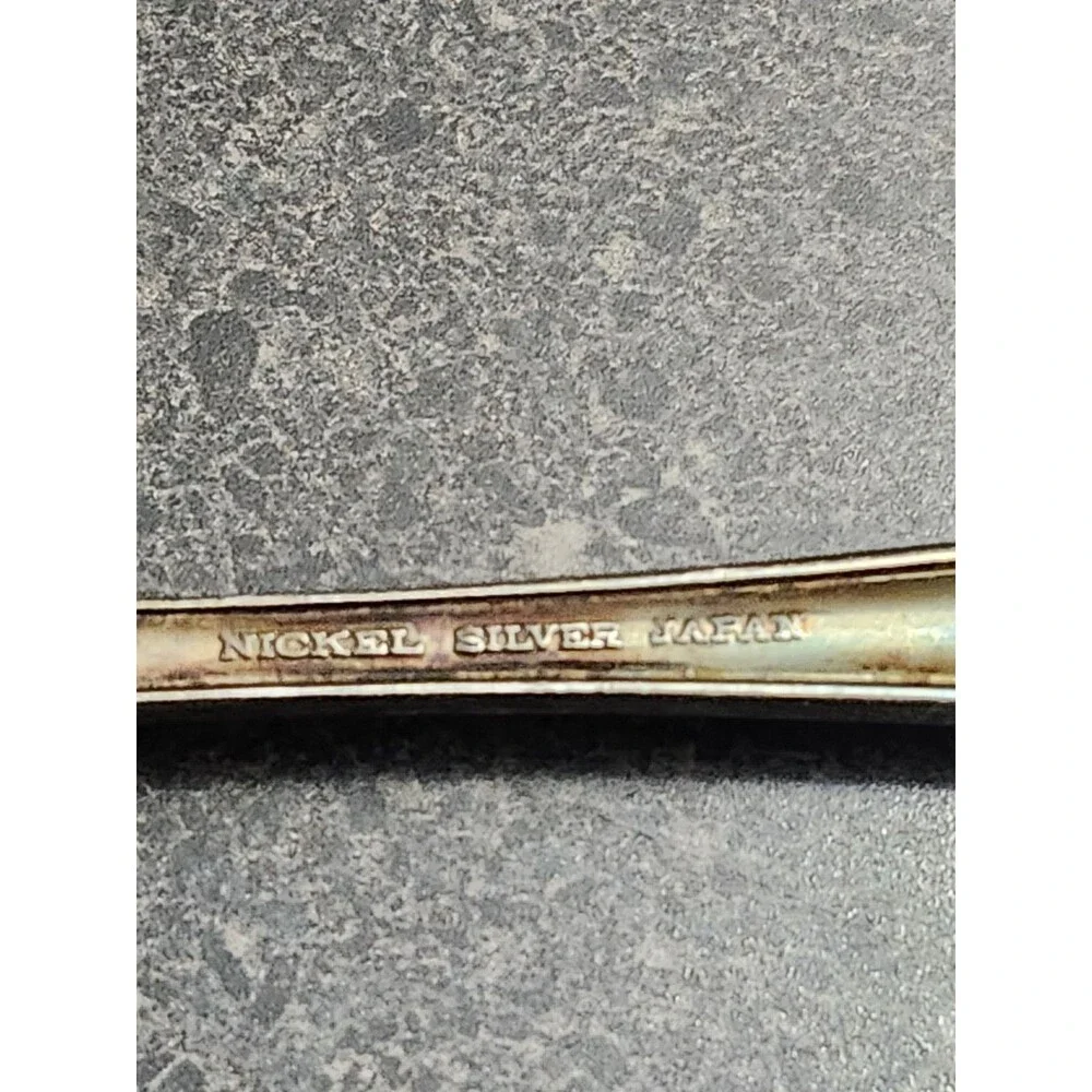 Nickel Silver Japan Ornate Floral Pattern Spoon